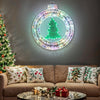 33-inch Lighted Christmas Wreath with Embedded Small Christmas Tree 84 LED