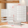 6 Tiers 12-24 Pairs Foldable Shoe Boxes Large Plastic-WHITE