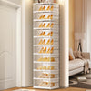10 Tiers 10-20 Pairs Foldable Shoe Boxes Large Plastic-WHITE