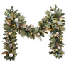 9FT Pre-Lit Decorated Garland 90 Warm White LED Lights Silver/Gold Accents