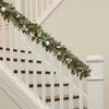 9FT Pre-Lit Decorated Garland 90 Warm White LED Lights Silver/Gold Accents