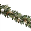 9FT Pre-Lit Decorated Garland 90 Warm White LED Lights Silver/Gold Accents
