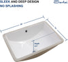 Undermount Bathroom Sink - 21 x 14 inch Rectangular Vessel Sink