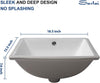 Bathroom Sink Undermount - 18.5" Pure White Rectangle Undermount Sink