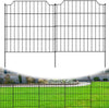 6 Panels of Rustproof Black Metal Decorative Garden Fence 28-in H X 28-in L