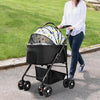 3-in-1 Folding Pet Stroller with Removable Carrier 45 Pound Weight Limit White
