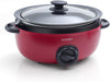 Eamoment 6.5Qt Slow Cooker, Non Stick Pot, Red