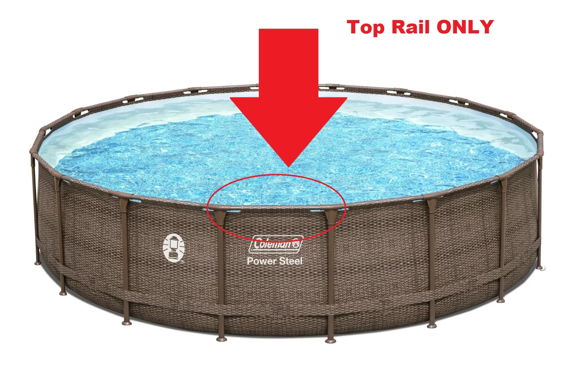 Replacement TOP RAIL for Coleman Power Steel 18FT X 48IN Round Swimmin ...