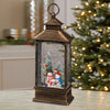 Battery-Operated Holiday Lantern with LED Light - Snowman