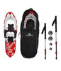 ALPTREK Pro SPIN Snowshoe Kit with Sawtooth Grips, Poles, and Case Red/Large