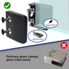 LIUCHONGYANG99 40-Pack Square Glass Clamps, 304 SS, Black.