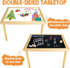 Kid's Wooden Sensory Table with 2 Storage Bins, Play Sand & Water Table for Kids