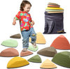makarci Stepping Stones for Kids 12pcs Obstacle Courses Play Indoor Outdoor, Full Rubber Rim Plastic Hilltop for Kids Balance and Integration Improvement Age 3 4 5 6 7 8