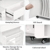 Storage Cart Compatible with Cricut Machine, Movable Organization Rolling Craft Cart 16 Vinyl Roll Holders and Drawer Crafting Table Workstation for Home Company