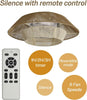 STYMON 24" Linen Boho Caged Flush Mount Ceiling Fan With Light For Indoor Bedroom Kitchen