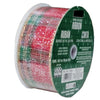 Kirkland Wire Edged Christmas Plaid Ribbon with Crystal Accents 50yd X 2.5in