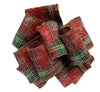 Kirkland Wire Edged Christmas Plaid Ribbon with Crystal Accents 50yd X 2.5in