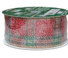 Kirkland Wire Edged Christmas Plaid Ribbon with Crystal Accents 50yd X 2.5in