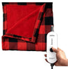 Sunbeam 11719 Velvet Electric Blanket Throw 4 Settings 50 x 60 Red/Black Plaid