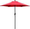 Sunnyglade 7.5' Patio Umbrella Outdoor Table Market Umbrella with Push Button Tilt/Crank, 6 Ribs Red