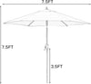 Sunnyglade 7.5' Patio Umbrella Outdoor Table Market Umbrella with Push Button Tilt/Crank, 6 Ribs Red