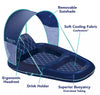 Waterlife Ultimate Sunshade Recliner with Removable Canopy, Navy