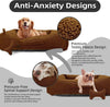 Sytopia Large Dog Bed 42'', Calming Donut Bed for Indoor Cats Large with Removable Washable Cover, Cozy Soft Round Pet Bed with Spine Support up to 60 lbs, Brown