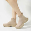 Cape Robbin Lynelle Women's Mesh Sock Sneakers, Slip On Shape Up Walking Shoes Beige Size 9