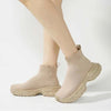 Cape Robbin Lynelle Women's Mesh Sock Sneakers, Slip On Shape Up Walking Shoes Beige Size 6
