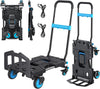 T.chilyn 2 in 1 Foldable Dolly, 330LB Capacity, Convertible Hand Truck with 3-Gear Retractable Handle, Heavy Duty for Shopping, Moving, Family, Office