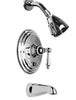 PLUMTRIM Single Handle Tub and Shower Valve Trim Kit with Satin Nickel (Rough Sold Separately)