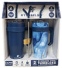 Hydraflow 40-oz Double Wall Stainless Steel Tumbler w/ Handle Navy/Marble 2-Pack