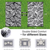 OLANLY Outdoor Rug 9FT X 12FT Waterproof Reversible Leaf Pattern Mat Black