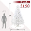 ptlsy 10-FT Artificial Pine White Christmas Tree with Metal Stand and Decorations