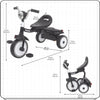 Ubravoo Foldable Toddler Tricycle Black for 1-5 Years Old
