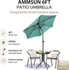 AMMSUN 6FT Patio Umbrella, Outdoor Table Umbrella with Push Button Tilt
