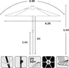 AMMSUN 6FT Patio Umbrella, Outdoor Table Umbrella with Push Button Tilt