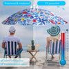 6.5ft Hawaiian Beach Umbrella with Sand Anchor Tropical Leaves Sun Shade