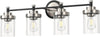 VONLUCE Vanity Lights for Bathroom, 4-Light Bathroom Light Fixtures Over Mirror, Black & Nickel Vanity Lights for Bathroom