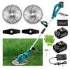 SANJIAN Electric Weed Eater, Grass Trimmer, Edger Lawn Tool 9in Cutter with 2 Batteries