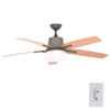 Waleska II 52-inch Natural Iron Ceiling Fan with Wall Control and Light Kit