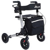 Henmnii Rollator All Terrain Aluminum Lightweight Walker with Seat Silver