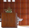 KASARO 3D Wall Panels, PVC Fluted Panel, 12Pcs 19.7x19.7in. Rosewood