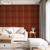 KASARO 3D Wall Panels, PVC Fluted Panel, 12Pcs 19.7x19.7in. Rosewood