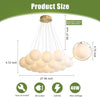 Wansi Shine Big Sputnik Chandeliers for Living Room: Modern Glass Bubble Chandelier Kitchen Island Pendant Light Fixtures - 19 Lighths White Ball Chandelier for Large Dining Room Bedroom