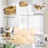 Wansi Shine Big Sputnik Chandeliers for Living Room: Modern Glass Bubble Chandelier Kitchen Island Pendant Light Fixtures - 19 Lighths White Ball Chandelier for Large Dining Room Bedroom