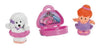 Fisher Price Little People Figures - Girl, White Poodle & Suitcase