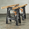 Worx Clamping Sawhorse Pair with Bar Clamps, Built-in Shelf, Cord Hooks