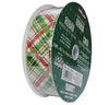 Kirkland Wire Edged Christmas Plaid on Burlap Ribbon Glitter Accent 50yd X 1.5in