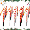 ROCEEI 30-PC Solar Power Candy Cane Christmas Pathway Markers 15.6-inch